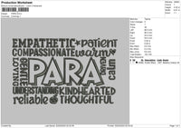 Paratext Embroidery File 6 sizes