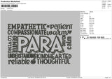 Paratext Embroidery File 6 sizes