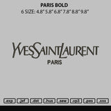 Paris Bold 0912 Embroidery File 6 sizes