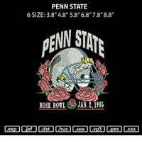 Penn State Embroidery File 6 sizes