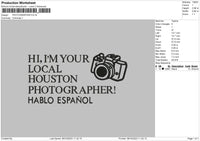 Photographer 0810 Embroidery File 6 sizes