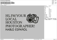 Photographer 0810 Embroidery File 6 sizes