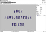 Photograph 1203 Embroidery File 6 sizes