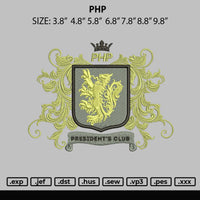 Php Embroider File 6 sizes