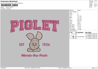 Piglet Embroidery File 6 sizes