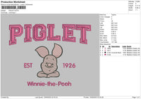 Piglet Embroidery File 6 sizes