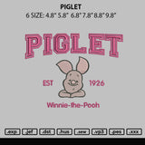 Piglet Embroidery File 6 sizes