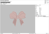 Pink Bow Embroidery File 6 sizes