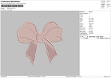 Pink Bow Embroidery File 6 sizes