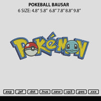 Pokeball Bausar Embroidery File 6 sizes