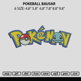 Pokeball Bausar Embroidery File 6 sizes