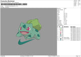 Bulbasaur Swoosh V3 Embroidery File 6 sizes