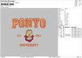 Ponyo Embroidery File 6 sizes