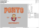 Ponyo Embroidery File 6 sizes