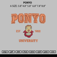 Ponyo Embroidery File 6 sizes