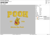 Pooh Embroidery File 6 sizes