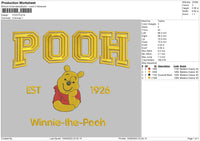 Pooh Embroidery File 6 sizes