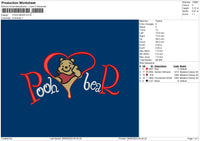 Pooh Love Embroidery File 6 sizes