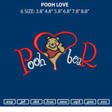 Pooh Love Embroidery File 6 sizes