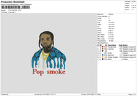 Popsmoke Melt Embroidery File 6 sizes