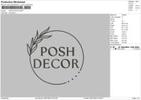 Posh Decor Embroidery File 6 sizes