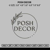 Posh Decor Embroidery File 6 sizes