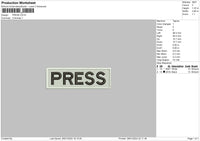 Press Text Embroidery File 6 sizes