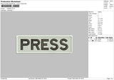 Press Text Embroidery File 6 sizes