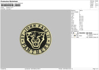 Panthers Embroidery File 6 sizes