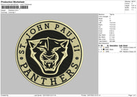 Panthers Embroidery File 6 sizes