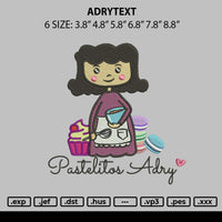 Adrytext Embroidery File 6 sizes