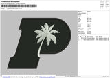 P Coconut Tree Embroidery