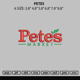 petes Embroidery File 6 sizes