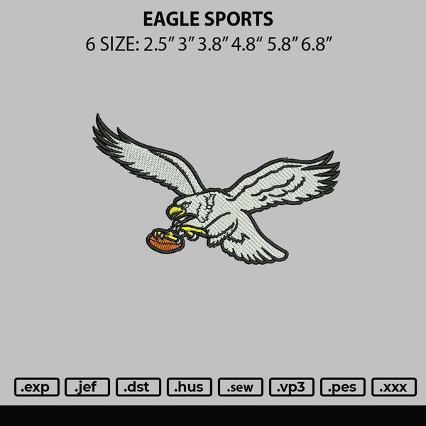 Eagle Sports Embroiery File 6 sizes