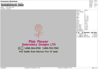 Pink Flower Embroidery File 6 sizes