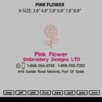 Pink Flower Embroidery File 6 sizes