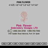 Pink Flower Embroidery File 6 sizes