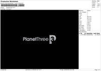 Planet T Embroidery File 6 sizes