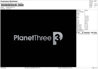 Planet T Embroidery File 6 sizes