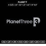 Planet T Embroidery File 6 sizes