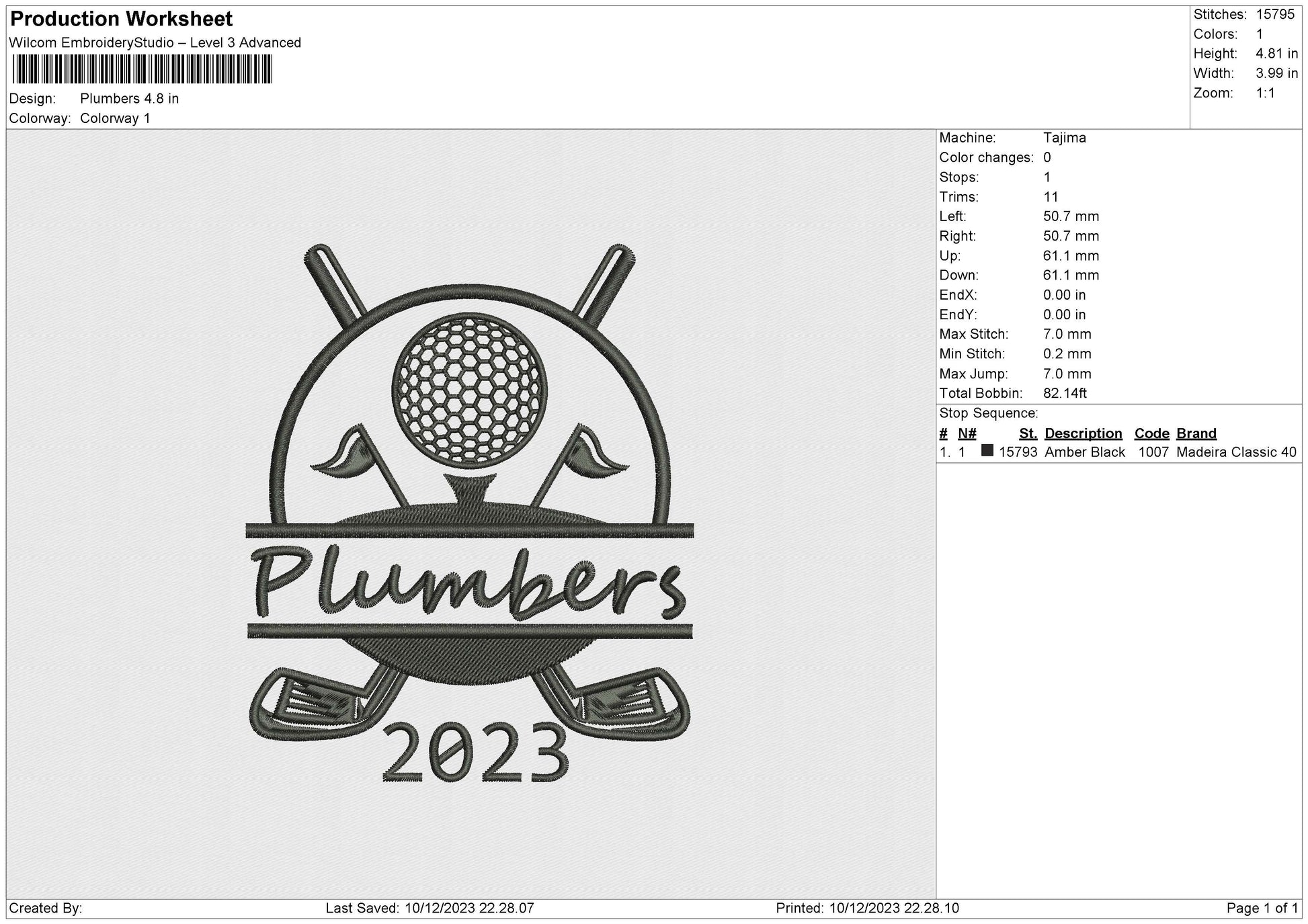 Plumbers Embroidery File 6 sizes embrostudio