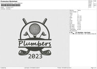 Plumbers Embroidery File 6 sizes