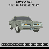 Grey Car 2401 Embroidery File 6 sizes