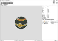 Pokeball Black Embroidery File 6 sizes