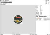 Pokeball Black Embroidery File 6 sizes