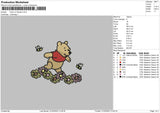 Flowers Pooh Embroidery File 6 sizes