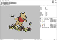 Flowers Pooh Embroidery File 6 sizes