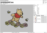 Flowers Pooh Embroidery File 6 sizes