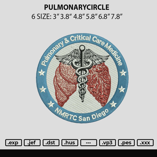 Pulmonaricircle Embroidery File 6 sizes