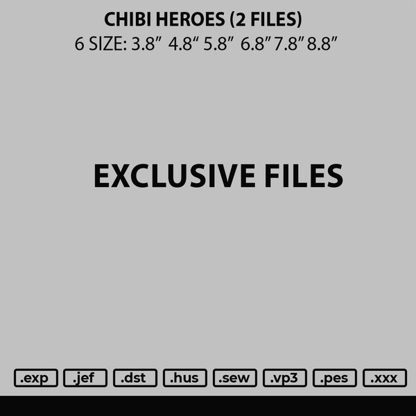 Chibi Heroes Embroidery 2 Files